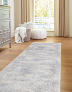 Unique Loom Finsbury Collection Area Rug - Sarah (2' x 9' 10" Runner, Gray/ Ivory)