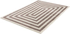 Abani Contemporary Beige & Ivory 4' x 6' Area Rug, Contrasting Geometric Modern Stripe Symmetrical Living Room Carpet Rugs