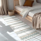 BESTSWEETIE 2x6 Area Rugs for Living Room Washable Moroccan Farmhouse Neutral Geometric Low Pile Non-Slip Soft Print Pattern Rug for Bedroom Kitchen Dining Room Entryway Green/Brown