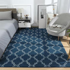 Amearea Fluffy Indoor Area Rug, Soft Trellis Moroccan Rugs for Bedroom, Shag Modern Area Rug for Living Room Kids Room Nursery, Easy Clean, Home Decor Low Pile Carpet, Teal Blue 5x7 Feet