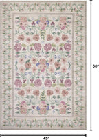 Loloi Rifle Paper Co. Rosa Collection RSA-01 Ivory 3'-9" x 5'-6" Accent Rug