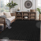 CAMILSON Modern Black Non Slip Rug 8x10 Ultra Soft High Pile Area Rugs Non Skid Rubber Backing Durable & Easy to Clean Carpet for Living Room Bedroom Kids Room Indoor Use (8 x 10 Black)