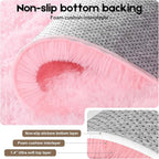 Pink Rugs for Bedroom, 3x5 Fluffy Small Area Rugs for Living Room, Soft Shag Fuzzy Carpet with 4 Non-Slip Stickers for Kids Boys and Girls Nursery Room Dorm Home Decor (Pink, 3ft x 5ft)