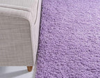 Unique Loom Solid Shag Collection Area Rug (8' x 11' Rectangle, Lilac)