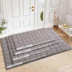 Large Front Door Mat Outside Entrance, Outdoor Indoor Door Mats for Entryway, Entrance, Entry, Patio, Waterproof Non Slip Doormat, Low-Profile, 31.5" × 47“, Grey