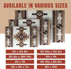 YHSF South West Native American Area Rug C318 - Easy Clean, Thick, Soft, Durable Native Tribal American Indian Inspired Rug for Bedroom/Living Room and More - Ivory, 8 Feet x 10 Feet