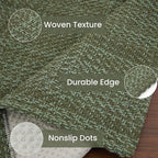 IOHOUZE Washable Runner Rug 2x6 Non Slip Runners for Hallways Entryway Runner Indoor, Kitchen Rugs Woven Cotton Floor Carpet for Kitchen Hall Entrance Bedroom, Olive Green/Dusty Green