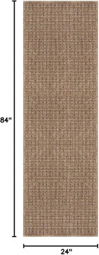 Beverly Rug Easy Jute Natural Runner Rug 2x7 Solid Washable Durable Outdoor Indoor Area Rugs for Living Dining Room Patio Office Stain Resistant Non Shedding Casual Indoor Outside Carpet 2 x 7 Natural