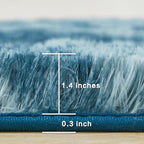 Andency Soft Area Rugs for Living Room Bedroom, 5x8 Fluffy Shaggy Bedside Rug, Non-Slip Large Shag Fuzzy Plush Carpets for Bedroom Kids Dorm Nursery Home Decor Aesthetic, Tie-Dyed Navy Blue