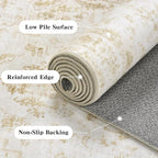 2x6 Hallway Washable Runner Rug Vintage Non-Slip Soft Kitchen Mat Boho Medallion Distressed Farmhouse Carpet Floral Low Pile Indoor Throw Rug for Entryway Bathroom Living Room Bedroom, Beige