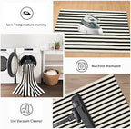 Striped Outdoor Rugs 3'x5', Cotton Hand Woven Rug Front Door Mat,Washable Reversible Layered Door Mats, Foldable Front Porch Rug for Entryway/Home Entrance/Farmhouse(Black and White)