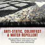 YHSF South West Native American Area Rug C318 - Easy Clean, Thick, Soft, Durable Native Tribal American Indian Inspired Rug for Bedroom/Living Room and More - Grey, 3 Feet 10 Inches x 5 Feet 2 Inches