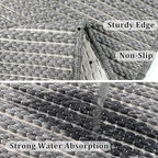 Small Bathroom Rugs,18"x30" Non Slip Grey Braided Bath Mat for Bathroom Floor,Washable Luxury Bath Rug for Tub Soft Boho Absorbent Shower Mat
