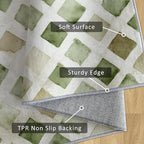 Checkered Rug, Washable 5x6 Rug for Living Room, Geometric Rhombus Patterned Indoor Carpet, Checkered Decor for Home, Bedroom, Soft Non Slip Thin Design FER37