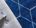 Unique Loom Trellis Frieze Collection Area Rug - Geometric (7' 10" Octagon, Navy Blue/ Ivory)