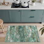 GENIMO 2x3 Rugs for Entryway, Washable Bathroom Kitchen Rugs Non Slip, Modern Abstract Soft Small Area Rug Indoor, Low Pile Throw Carpet, Turquoise