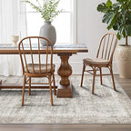 LUMI 8x10 Washable Area Rug for Living Room, Ultra Soft Modern Neutral Grey Rugs Non Slip with Rubber Backing, Low Profile, High Traffic, Stain Resistant Carpets, Ideal for Bedroom, Dining Room