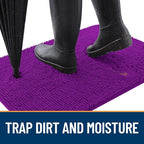 OLANLY Dog Door Mat for Muddy Paws 59x24, Absorbs Moisture and Dirt, Absorbent Non-Slip Washable Doormat, Quick Dry Chenille Mud Mat for Dogs, Entry Indoor Entryway Carpet for Inside Floor, Purple