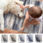 Modern Abstract Runner Rug 2.6x10, Grey Black Multi Washable Long Kitchen Runner Non-Slip Soft Hallway Rug Runner Thin Print Faux Wool Carpet for Entryway Bedroom Laundry Room Indoor Home Decor