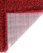 Unique Loom Solid Shag Collection Area Rug (2' 6" x 19' 8" Runner, Cherry Red)