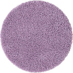 Unique Loom Solid Shag Collection Area Rug (3' 3" Round, Lilac)