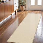 LEKEEPGO Long Door Mat 24"x59", Non Slip Door Mat Indoor Entrance, Rubber Backing Front Indoor Doormat Washable Absorbent Low-Profile Entryway Entry Resist Dirt Inside Hallway Door Mats, Khaki