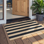Lahome Striped Easy Jute Rug, 2x3 Entryway Rug Indoor Outdoor Front Door Mat, Farmhouse Neutral Non Slip Non Shedding Washable Kitchen Mats for Floor Foyer