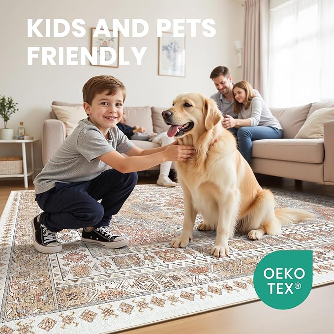 zesthome Washable Runner Rug 2.5x16 - Stain Resistant Entryway Rug,Ultra-Thin Kitchen Rugs, Anti Slip Backing Runner Rugs for Entrance Laundry Room Indoor Hallway (Orange,2.5'x16')