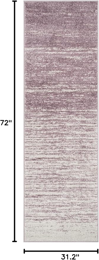 SAFAVIEH Adirondack Collection Runner Rug - 2'6" x 6', Cream & Purple, Modern Ombre Design, Non Shedding & Easy to Clean, Ideal for Hallway, Foyer, Kitchen, Entryway, Bedroom (ADR113L)