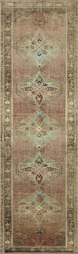 Loloi Magnolia Home by Joanna Gaines Sinclair Collection SIN-06 Clay/Tobacco 8'-6" x 11'-6", .25" Pile Height, Machine Washable, Area Rug