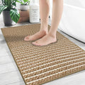 Brown Bathroom Rugs,24"x36"Non Slip Braided Vintage Bath Mat for Bathroom Floor Washable Boho Luxury Bath Rug for Tub Soft Absorbent Shower Sink Mat