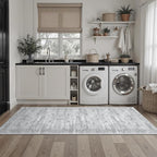 Runner Rug 2'x6' Washable Non-Slip Runner Rugs for Kitchen Bathroom Laundry Room Grey Vintage Floor Carpet Runners for Hallway Entryway