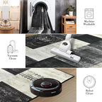 Tepook Modern Area Rug for Living Room, 6x9 Geometric Large Rugs for Bedroom, Washable Patchwork Rug Indoor Non-Slip Throw Carpets for Dining Room Office Farmhouse Home Decor, Black and White