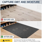 Amyracel Outdoor Indoor Door Mat for Entryway, 24"x72" All Season Weather Outside Door Mat, Low Pile Heavy Duty Rubber Backing Doormat, Stain and Fade Resistant, Inside Door Mats for Home Entry Floor