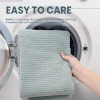 EARTHALL Washable Area Rug 3x5 Ft Non Slip Rugs for Entryway, Non Slip Braided Throw Rugs Door Mat Indoor Outdoor Entrance, Cotton Woven Carpet for Kitchen Foyer Front Door, Turquoise/Gray