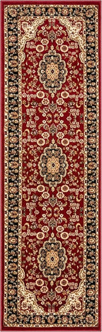 Well Woven Barclay Collection Medallion Kashan Red 3x10 Runner Rug - for Hallways, Kitchens, and Entryways