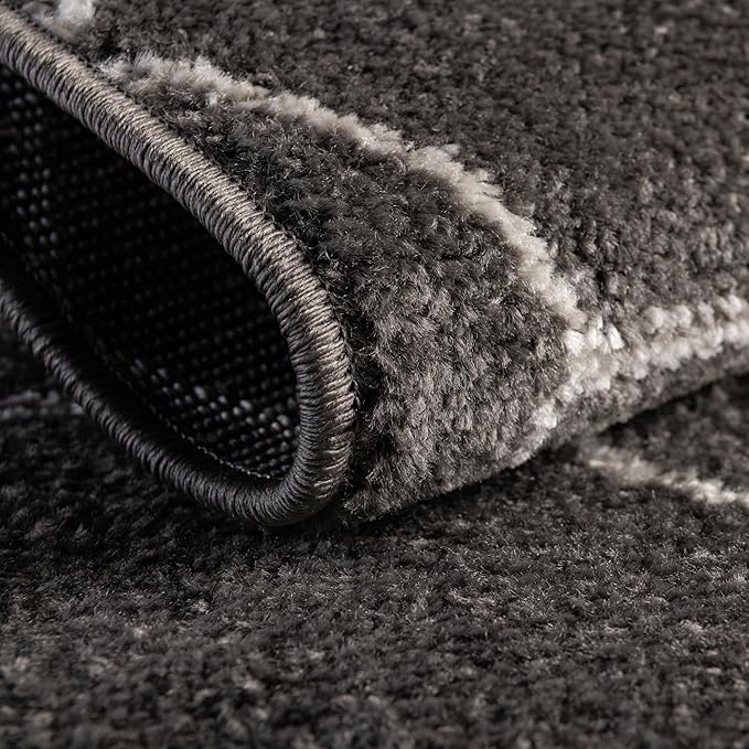 Unique Loom Trellis Frieze Collection Area Rug - Geometric (2' x 10' Runner, Dark Gray/ Ivory)
