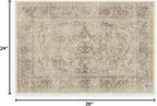 RUGGABLE Washable Vintage Area Rug – Sarrah Hazel 2x3, Stain-Resistant, Non-Slip – Small Machine Washable Rugs for Living Room, Bedroom, Hallway, Entryway & Bathroom–with Cushioned Pad