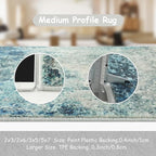 Lahome Modern Abstract Area Rug 5x7 Rugs for Living Room, Washable Accent Bedroom Rug Low Pile Non-Slip, Indoor Floor Contemporary Carpet for Kitchen Bathroom Laundry,Blue/Grey