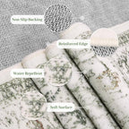 LIVEBOX 6x9 Sage Green Rug for Living Room- Large Oriental Rug for Bedroom, Non-Slip Retro Dining Room Rugs for Under Table, Low-Pile Soft Vintage Rugs for Office Guest Room