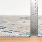 Dash & Albert Pali Multi Machine Washable Rug, 7.5 X 9.5 Feet, Blue Geometric Pattern