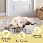 COMSLE Door Mat Soft Absorbent Indoor Front Entryway Rug Machine Washable Entrance Mats for Muddy Paws for Muddy Paws Non Slip Throw Rugs 24" x 48" Doormat for Inside Foyer Bedroom - Yellow