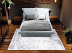 Bloom Rugs Washable Non-Slip 5' x 7' Rug - Gray/Charcoal/Blue Modern Abstract Area Rug for Living Room, Bedroom, Dining Room, and Kitchen - Exact Size: 5' x 7'