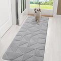 OLANLY Door Mats Indoor, Non-Slip, Absorbent, Dirt Resist, Entrance Washable Mat, Low-Profile Inside Entry Doormat for Entryway (59x20 inches, Grey)