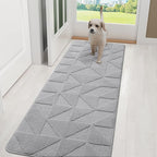 OLANLY Door Mats Indoor, Non-Slip, Absorbent, Dirt Resist, Entrance Washable Mat, Low-Profile Inside Entry Doormat for Entryway (59x20 inches, Grey)