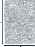 Dash and Albert Loggia Sky Wool Area Rug - 3' x 5' Sky Blue Solid Handwoven Accent Rug - Durable, Lightweight, Dining Room, Living Room, Bedroom - Premium Luxury Hotel Quality Soft Breathable