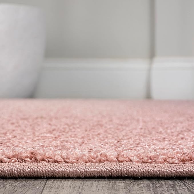 JONATHAN Y Haze Solid Low-Pile Pink Indoor Area Rug 6x9, Coastal,Bohemian,Minimalist,Classic, Easy-Cleaning for Living Room,Bedroom,Kitchen,Pet Friendly,Non-Shedding (SEU100P-6)