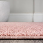 Eyely UES100P-9SQ Supersoft Haze Solid Low-Pile Indoor Area Rug, Coastal, Bohemian, Minimalist, Classic, Casual for Bedroom,Kitchen,Living Room,Non Shedding,Easy-Washing, Pink, 9' Square