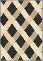 Washable 5x6 Modern Geometric Rug Living Room, Abstract Diamond Design Area Rugs for Bedroom, Modern Geometric Home Decor Carpet, Low Pile, Non Slip, Kids & Pet Friendly (N4154)