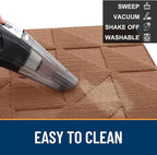 OLANLY Door Mats Indoor, Non-Slip, Absorbent, Dirt Resist, Entrance Washable Mat, Low-Profile Inside Entry Doormat for Entryway (48x32 inches, Brown)